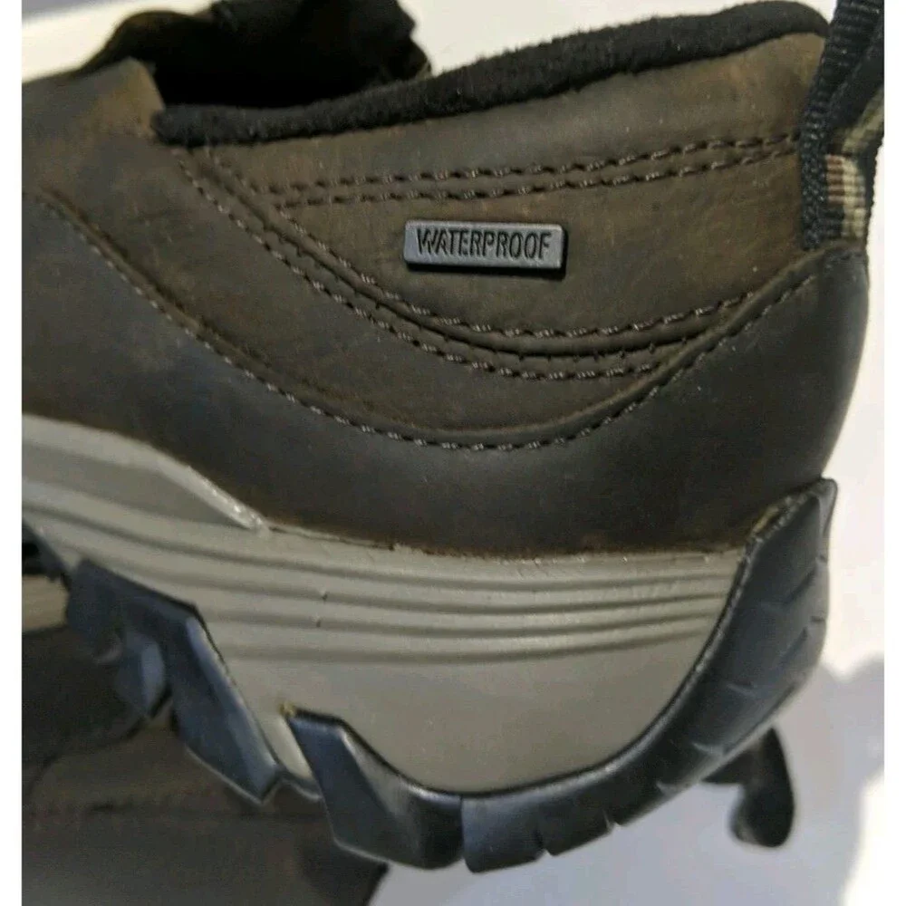 Merrell Coldpack Ice+ Moc Waterproof Shoes Men 8.5 Brown Leather Slip On J49821